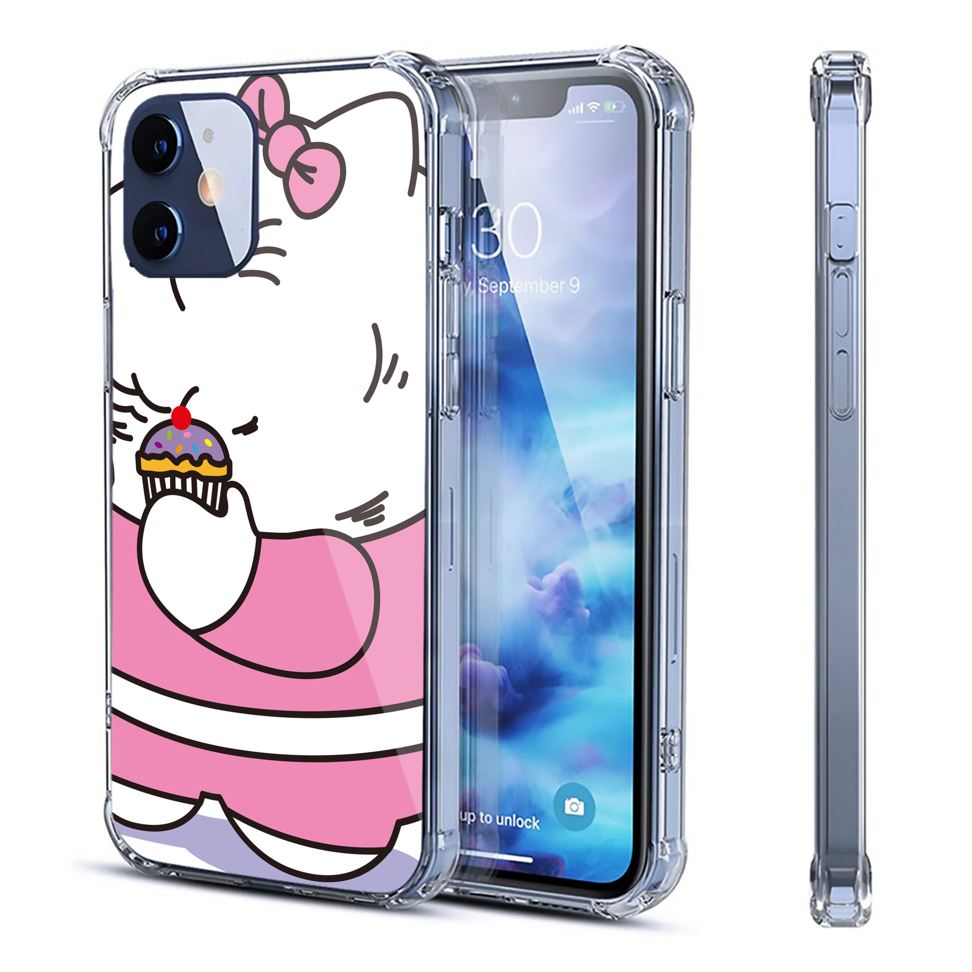 （画像用） Hello Kitty ハローキティ 【iPhone 12シリーズ対応】透明スマホケース（クリアソフトケース）
